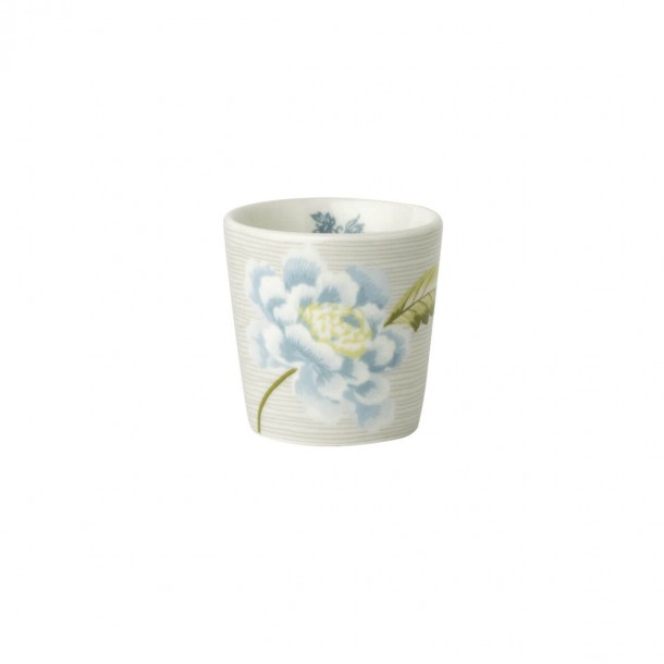 Striped stone egg cup. Heritage Collection, Laura Ashley. Height 5 cm, porcelain and dishwasher safe.