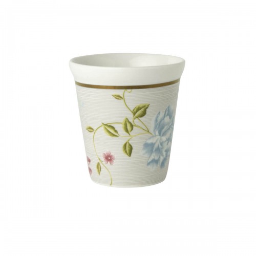 Striped stone mug without handle. Heritage Collection, Laura Ashley. 27 cl capacity, porcelain and dishwasher safe.