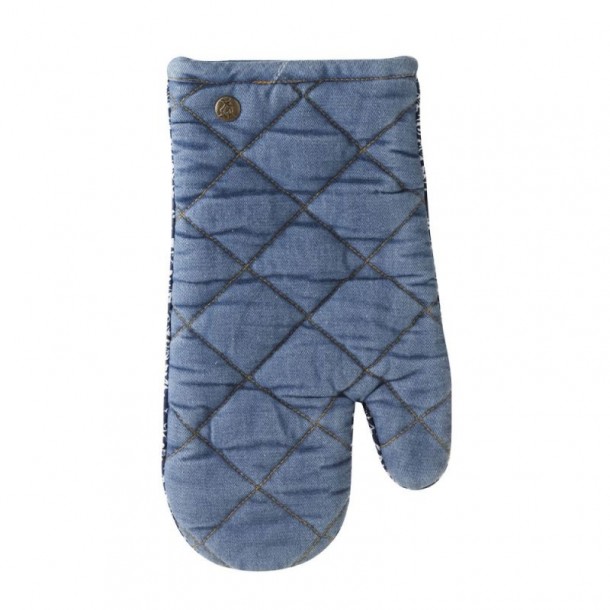 100% cotton oven mitt with jeans finish and Sweet Allysum. Blueprint Collection, by Laura Ashley.