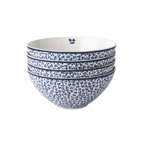 Set of 4 Floris bowls 16 cm, 80 cl. In a gift box. Blueprint Collection, Laura Ashley.
