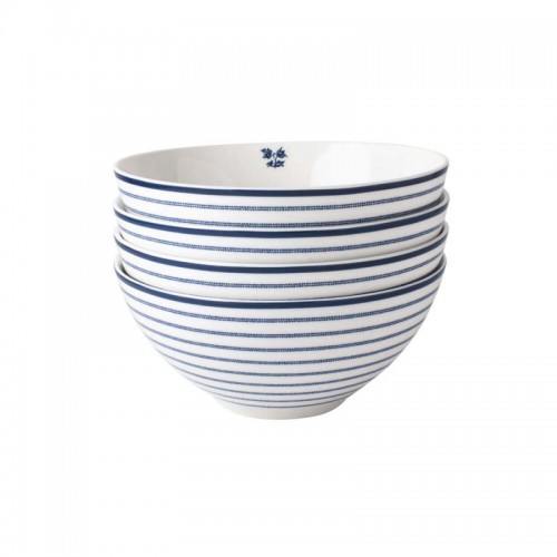 Set of 4 Candy Stripe bowls 16 cm, 80 cl. In a gift box. Blueprint Collection, Laura Ashley.
