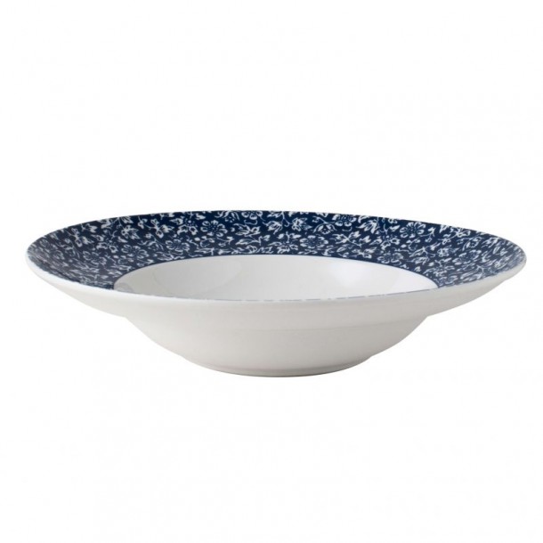 Sweet Allysum Deep Plate. Blueprint Collection, by Laura Ashley. Timeless blue and white designs.