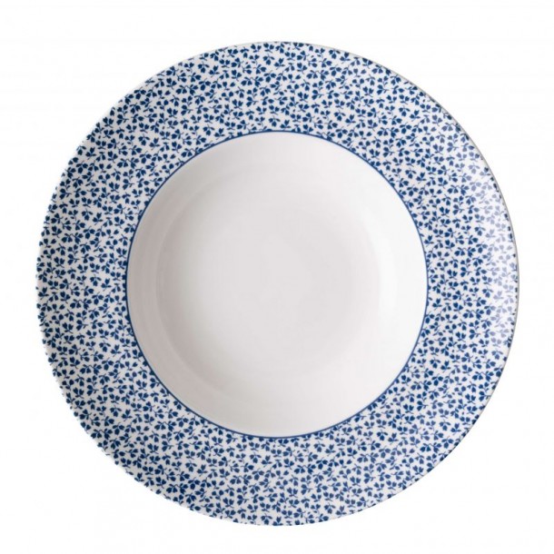 Floris Deep Plate. Blueprint Collection, by Laura Ashley. Timeless blue and white designs.