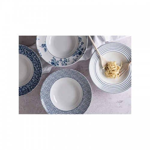 Floris Deep Plate. Blueprint Collection, by Laura Ashley. Timeless blue and white designs.