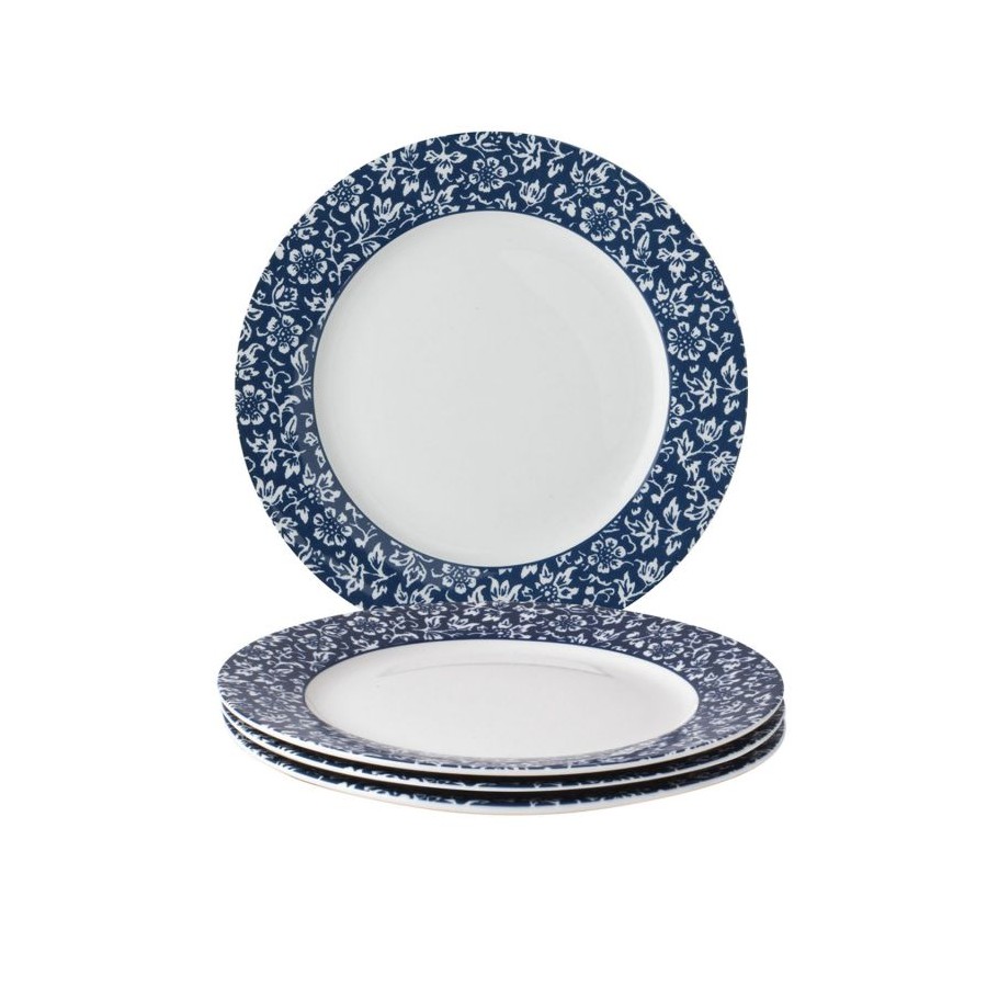 Set of 4 Sweet Allysum plates 23 cm. In a gift box. Blueprint Collection, by Laura Ashley.