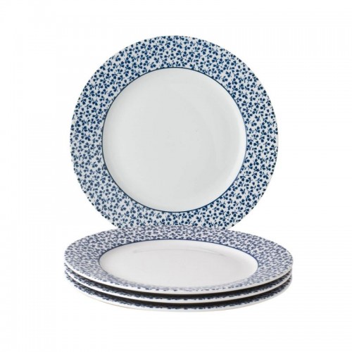Set of 4 Floris plates 23 cm. In a gift box. Blueprint Collection, by Laura Ashley.
