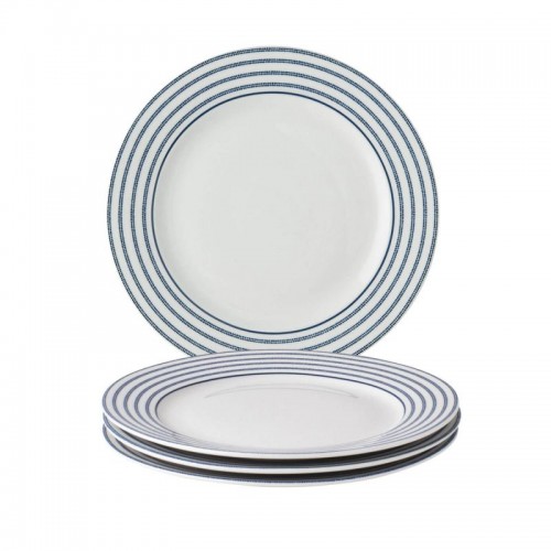 Set of 4 Candy Stripe plates 23 cm. In a gift box. Blueprint Collection, by Laura Ashley.