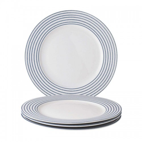 Set of 4 Candy Stripe plates 26 cm. In a gift box. Blueprint Collection, by Laura Ashley.