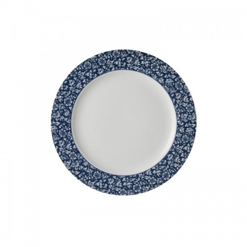 Base plate Sweet Allysum 30 cm. Blue and white border, in various designs. Blueprint Dinnerware, by Laura Ashley.