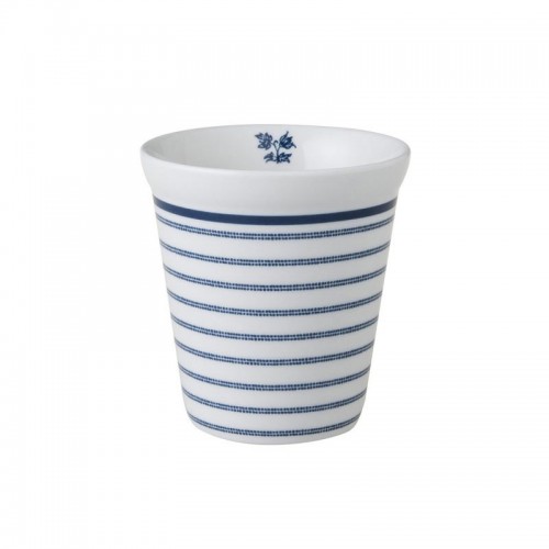 Mug without handle for a juice or smoothie. Candy Stripe print from the Blueprint collection, by Laura Ashley.