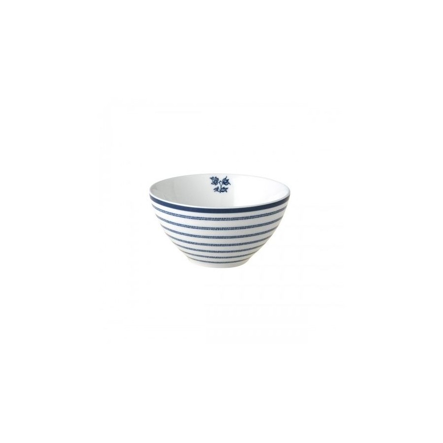 Small Candy Stripe Bowl, blue stripes. Combinable with items from the Blueprint and jeans collections, by Laura Ashley.