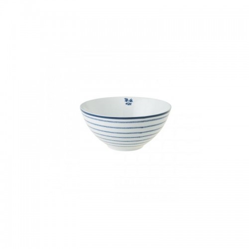 Candy Stripe bowl 16 cm, with blue rose print. Blueprint Collection, by Laura Ashley. Available in various designs.
