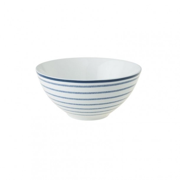 Candy Stripe bowl 16 cm, with blue rose print. Blueprint Collection, by Laura Ashley. Available in various designs.