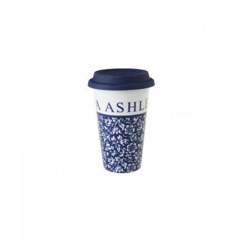 Take away cup Sweet Allysum 33 cl. Floral print and silicone lid (BPA free). Resistant and ecological, Laura Ashley.
