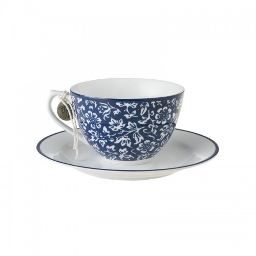 Set de taza y plato Sweet Allysum perfecto para un cappuccino o un té. Colección Blueprint, de Laura Ashley.