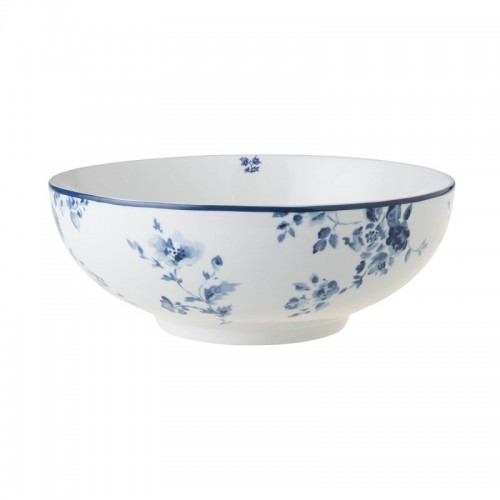 Large China Rose bowl, perfect as a bread or salad bowl. 2.7 liter capacity. Blueprint Collection, by Laura Ashley.