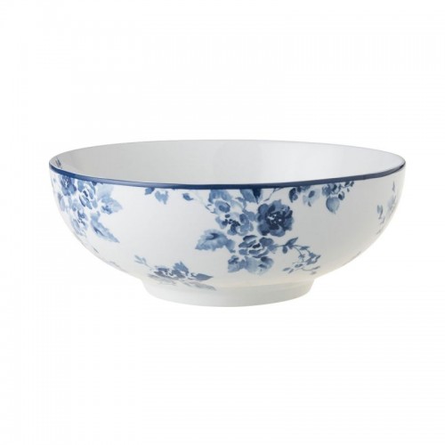 Large China Rose bowl, perfect as a bread or salad bowl. 2.7 liter capacity. Blueprint Collection, by Laura Ashley.