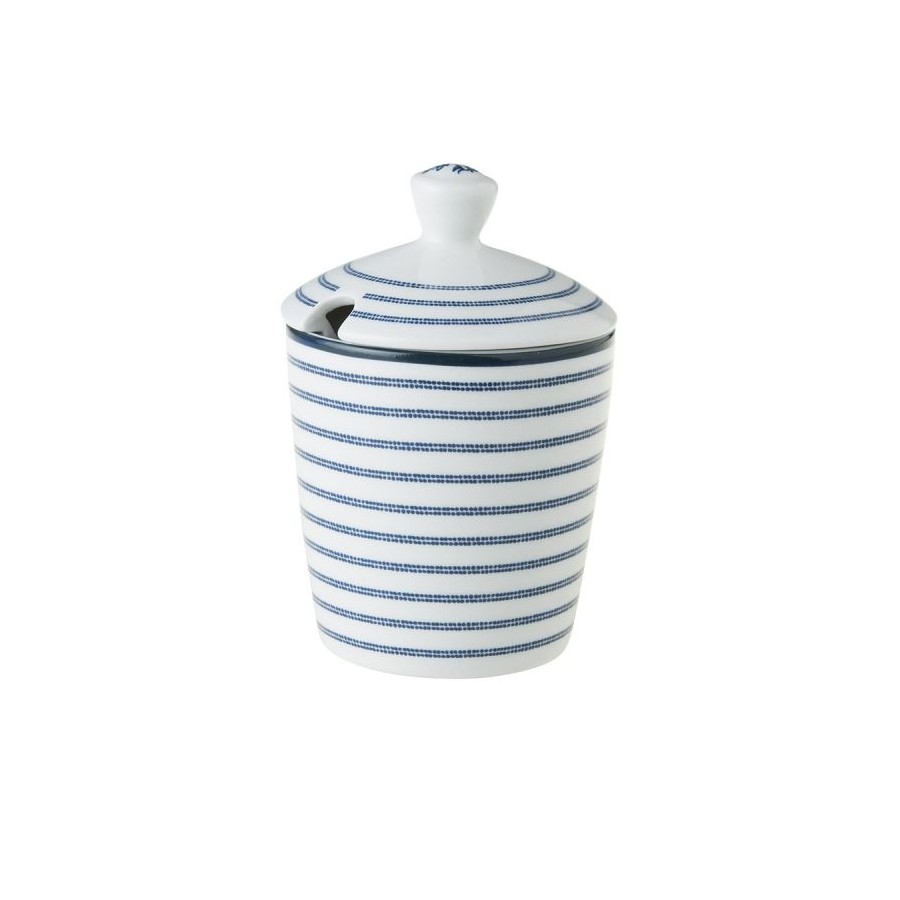 Sugar bowl with Candy Stripe print. Blueprint Collection, by Laura Ashley.