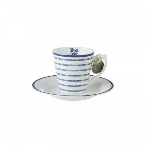 Set of mug and plate 9 cl Candy Stripe. Perfect for an espresso. Blueprint Collection, by Laura Ashley.